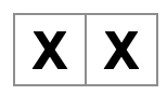 dois quadrados preenchidos por x